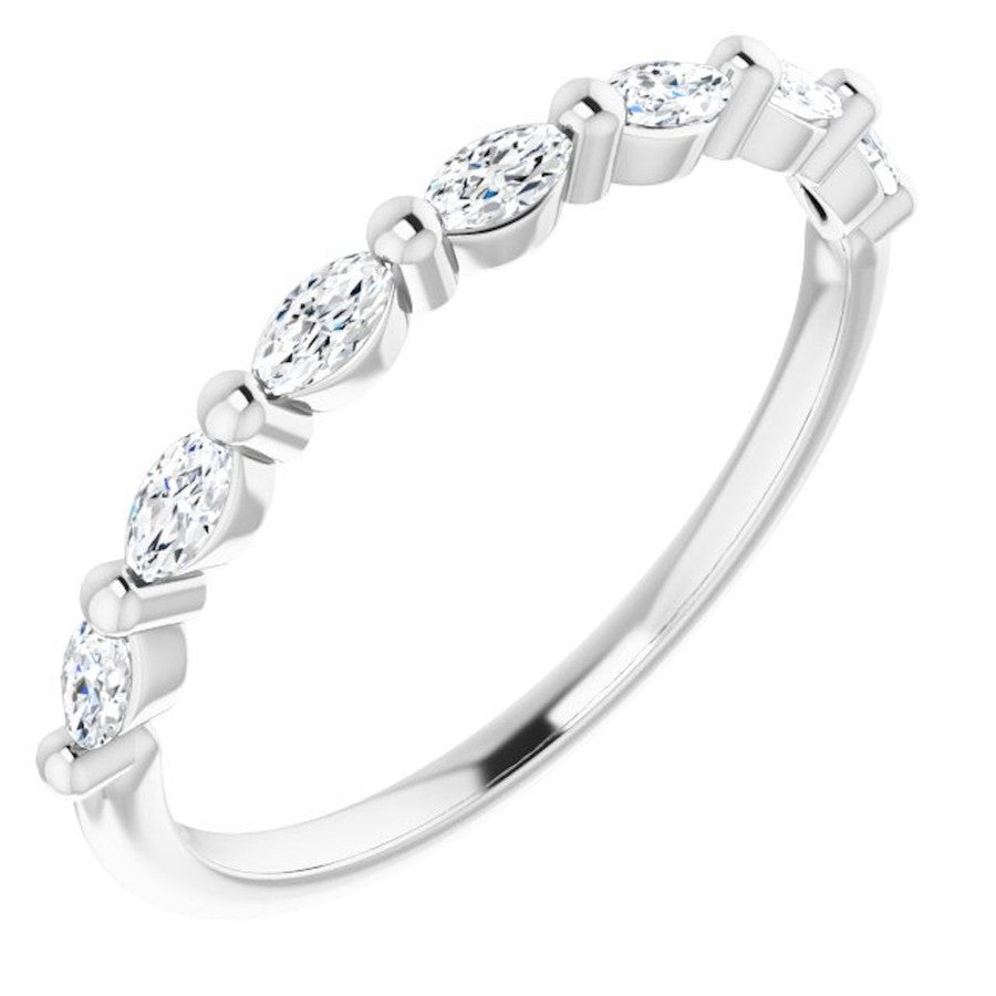 White gold diamond ring with marquise diamonds