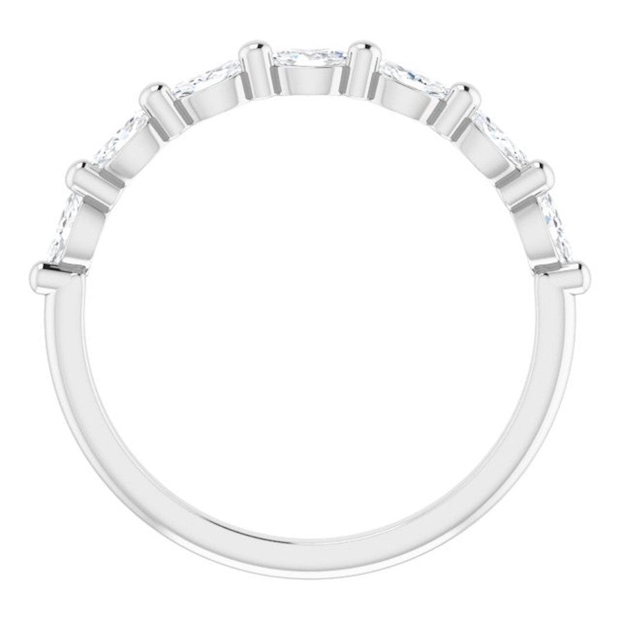 white gold diamond wedding ring with marquise diamonds