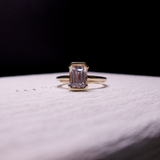  half bezel emerald diamond ring 