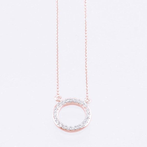 rose gold halo pendant with diamond halo