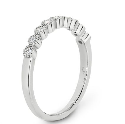 white gold diamond eternity ring with millgrain edge