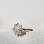 Elongated Cushion Cut Solitaire Engagement Ring Compass Setting