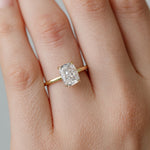 Elongated Cushion Cut Solitaire Engagement Ring