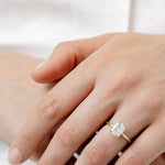 Elongated Cushion Cut Solitaire Engagement Ring