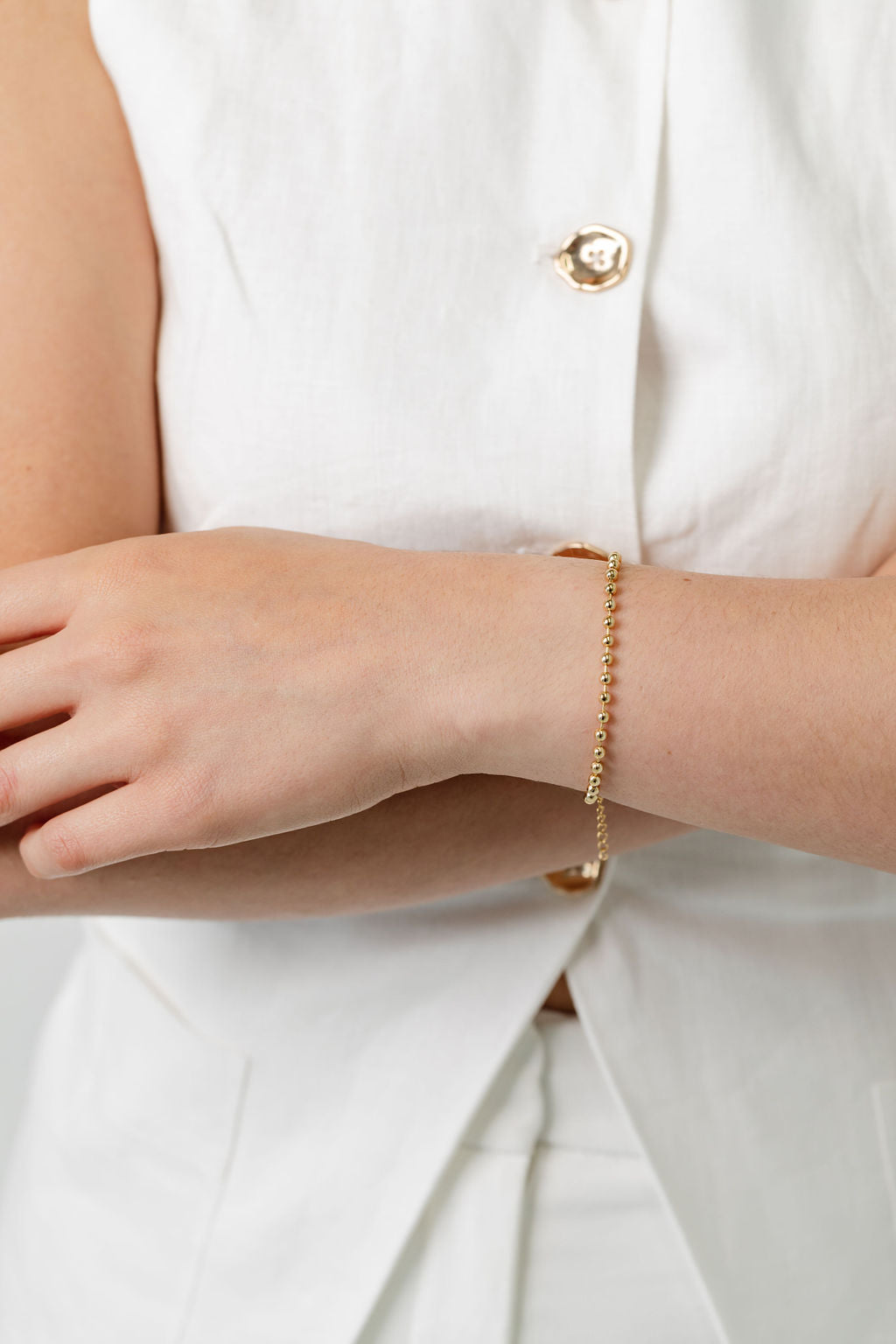 mini gold ball bracelet