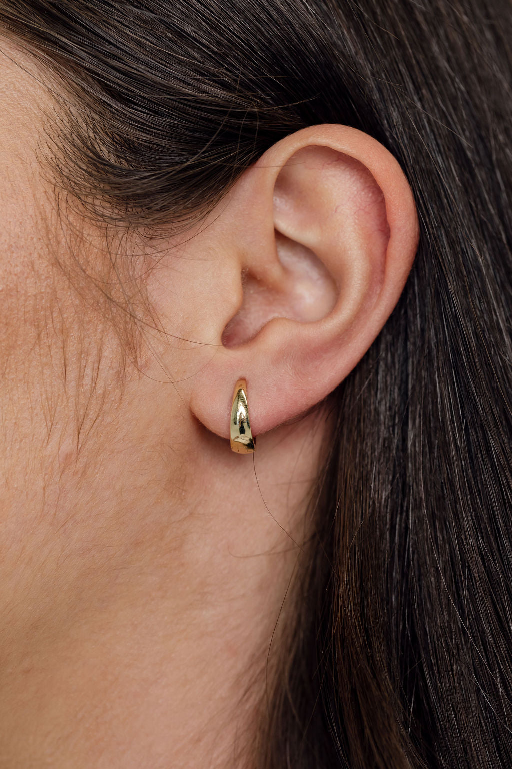 Tapered Gold Huggie Earrings
