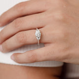 Three Stone Trilogy Engagement Ring White Gold
