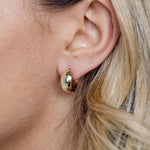 Wide Gold Huggie Earrings
