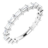 white gold diamond wedding ring with baguette diamonds