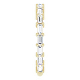 yellow gold diamond eternity ring with baguette diamonds