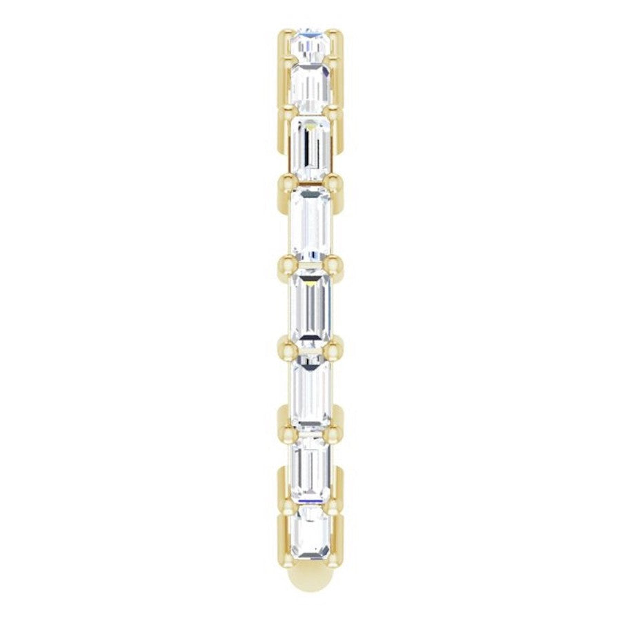 yellow gold diamond eternity ring with baguette diamonds