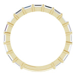 yellow gold wedding eternity ring with baguette diamonds