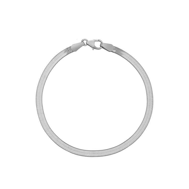 Silver herringbone bracelet