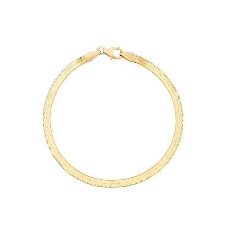 Yellow gold herringbone bracelet