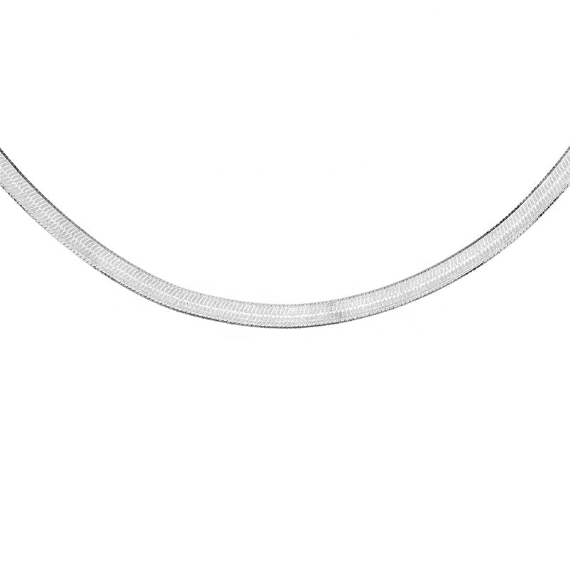 herringbone necklace silver