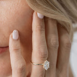 hexagonal cut diamond solitaire engagement ring