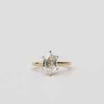 hexagonal diamond solitaire engagement ring