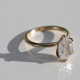 hexagonal cut diamond solitaire engagement ring