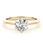 Yellow gold knife edge classic engagement ring