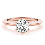 Knife edge engagement ring in rose gold