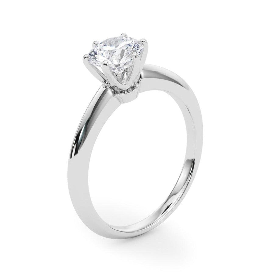 knife edge solitaire engagement ring Tiffany style in platinum