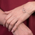 interlocking circles bracelet silver white gold
