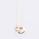 interlocking rings necklace 9kt yellow gold 