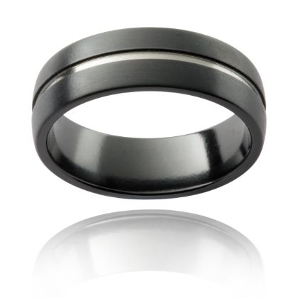 Jack | A classic mens wedding ring - brushed finish with a polished line
