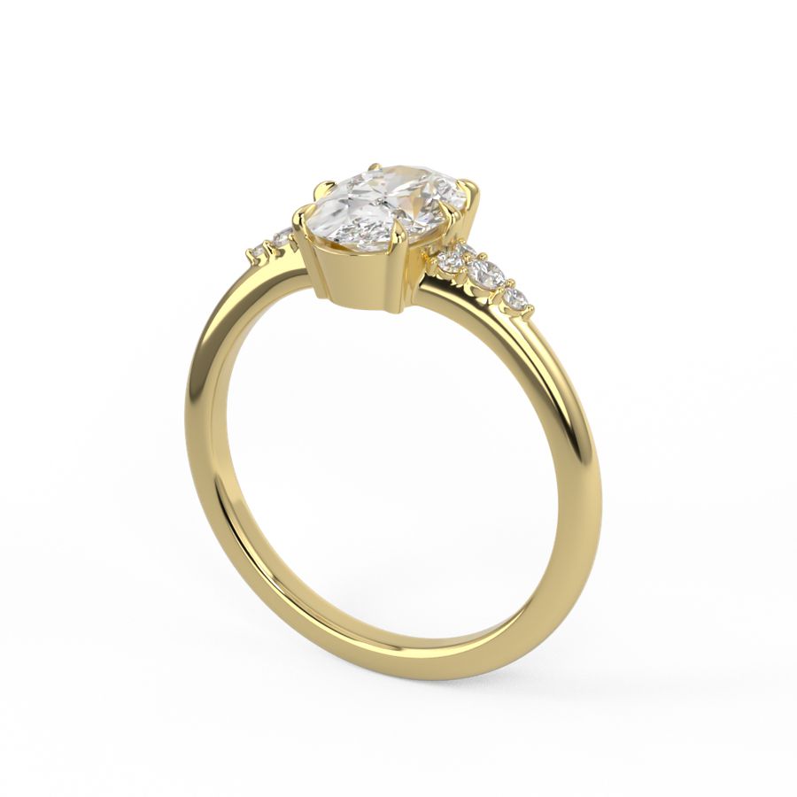 Krystal | Oval centre stone with diamonds in the band