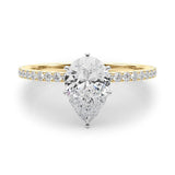 Legacy Pear Cut |A stunning pear cut centre diamond set upon a fine diamond band