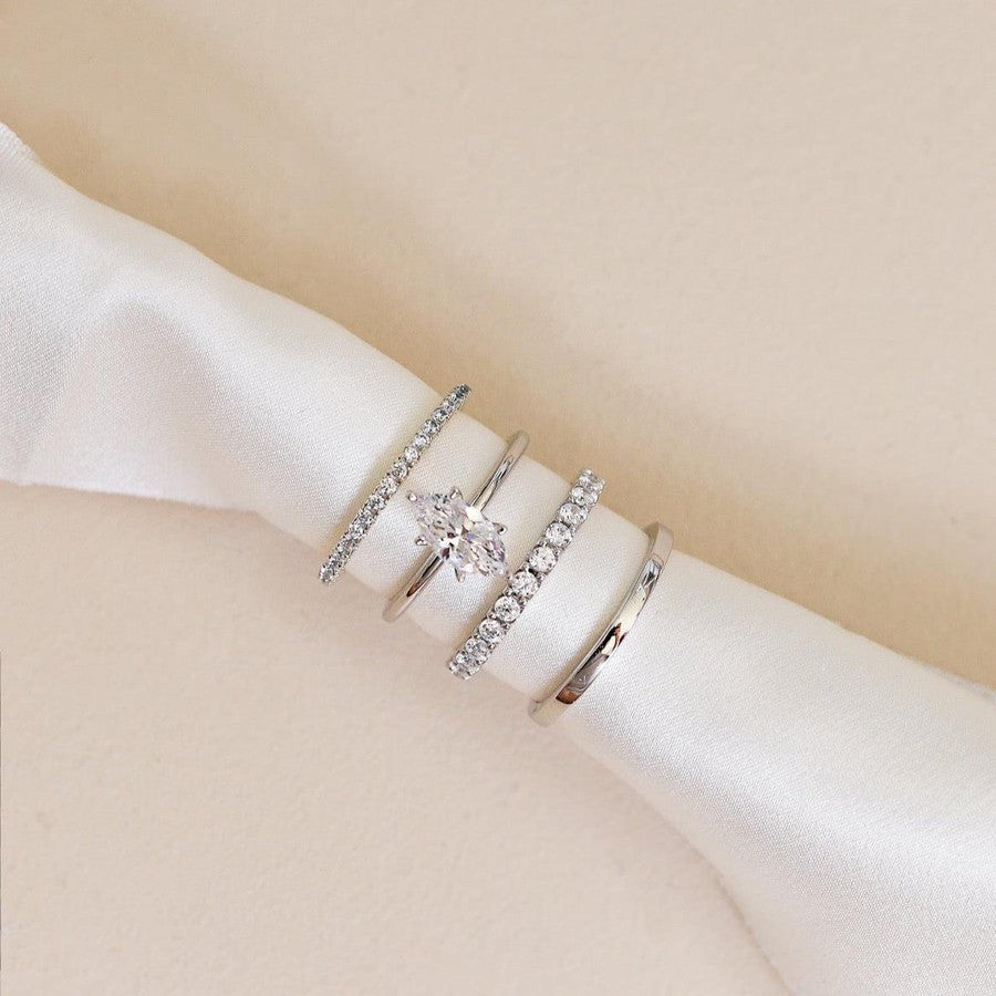 white gold diamond wedding ring, white gold plain wedding ring, white gold marquise shape diamond engagement ring