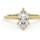Marquise Cut Moissanite Solitaire Engagement Ring