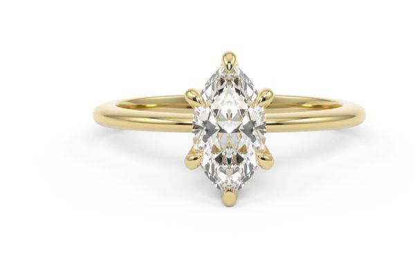 Marquise Cut Moissanite Solitaire Engagement Ring