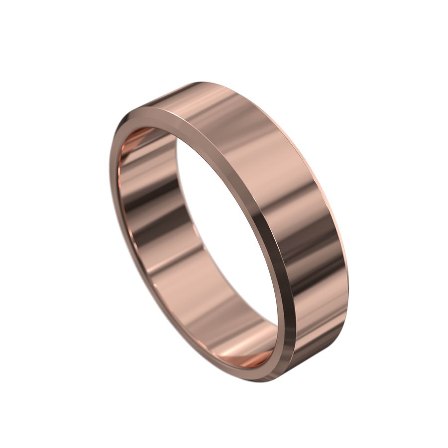 rose gold mens ring with bevelled edge