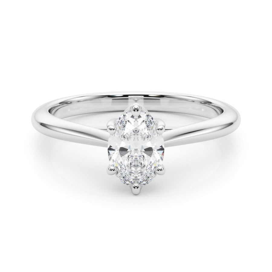 Oval Moissanite Engagement Ring with 6 claws