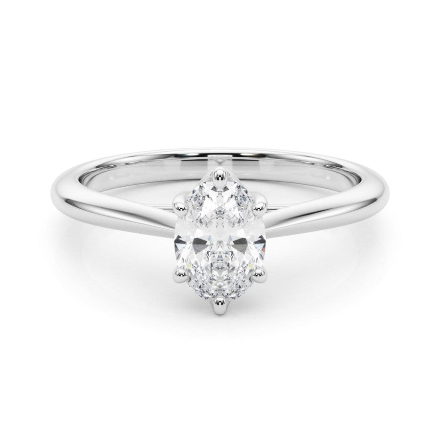 Oval Moissanite Engagement Ring with 6 claws
