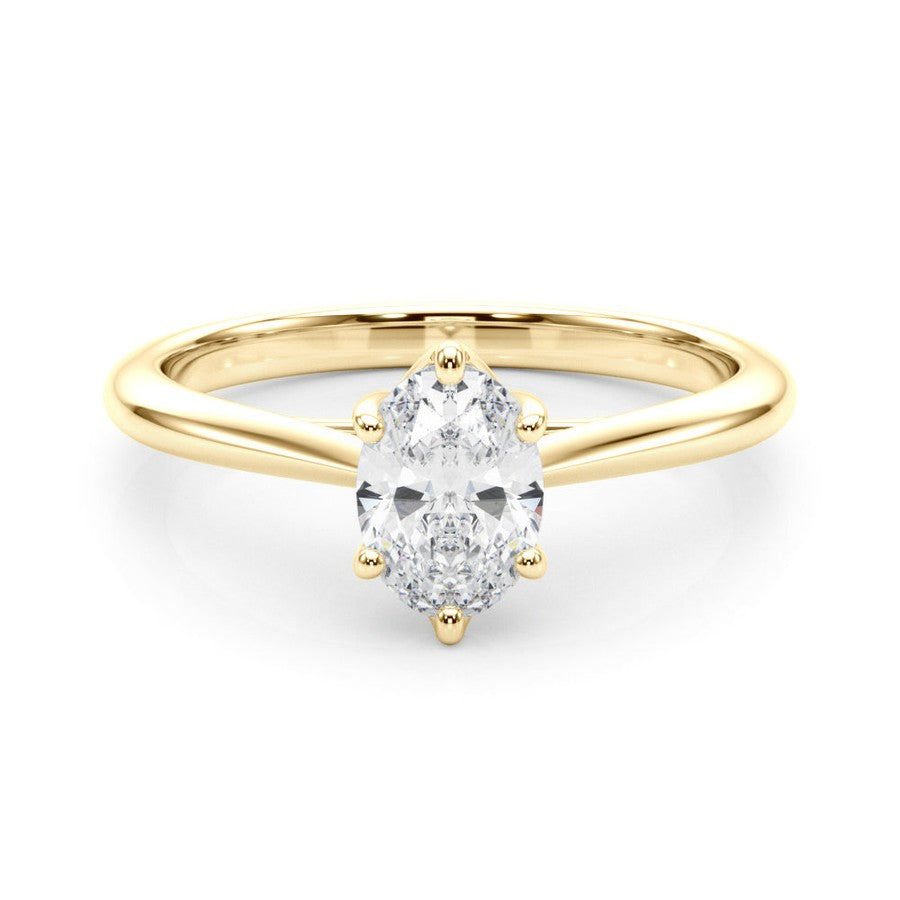 Oval Moissanite Engagement Ring with 6 claws