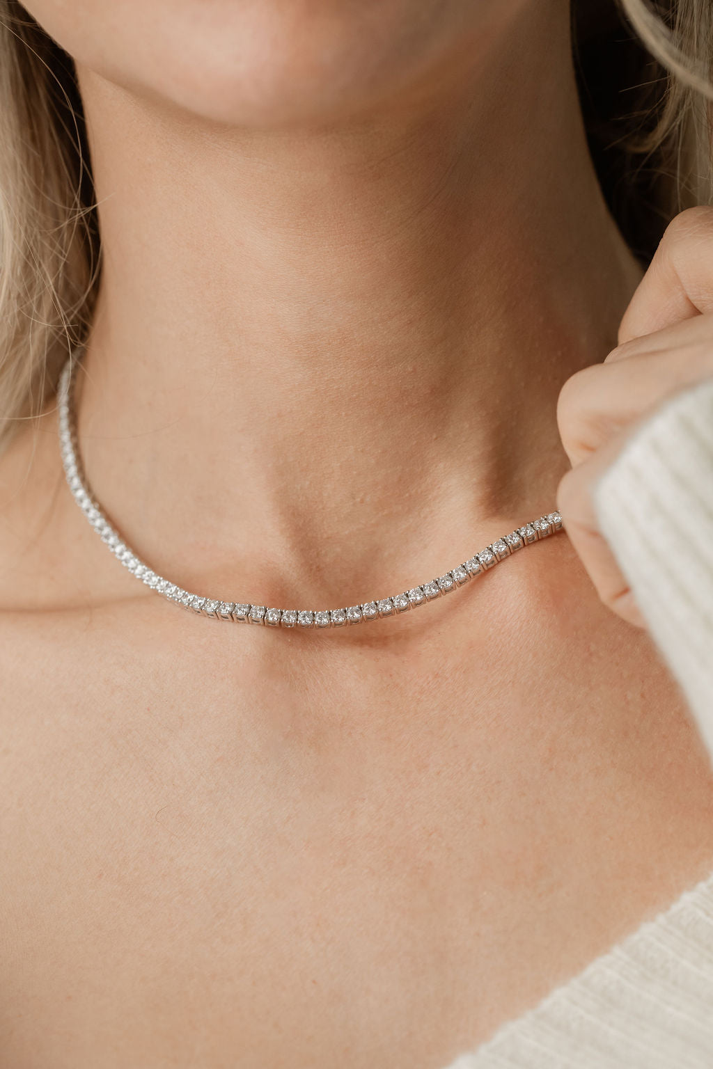 natural diamond tennis necklace 1