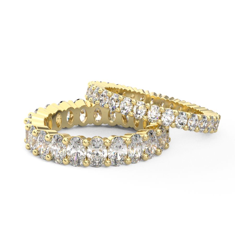 yellow gold oval diamond wedding rings