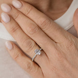 Belle Oval Shape Diamond Engagement Ring with Diamond Set Band