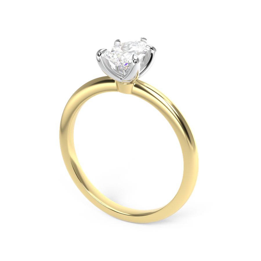 yellow gold pear shape diamond solitaire engagement ring with white gold claws