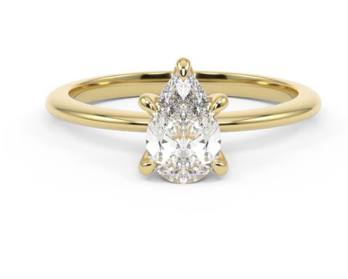 yellow gold pear moissanite engagement ring