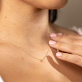 pear cut diamond thin chain necklace  
