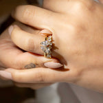 pear shape wedding ring with gold