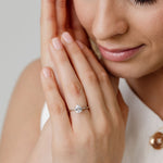 Pear cut solitaire engagement ring white gold
