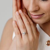Pear cut solitaire engagement ring white gold
