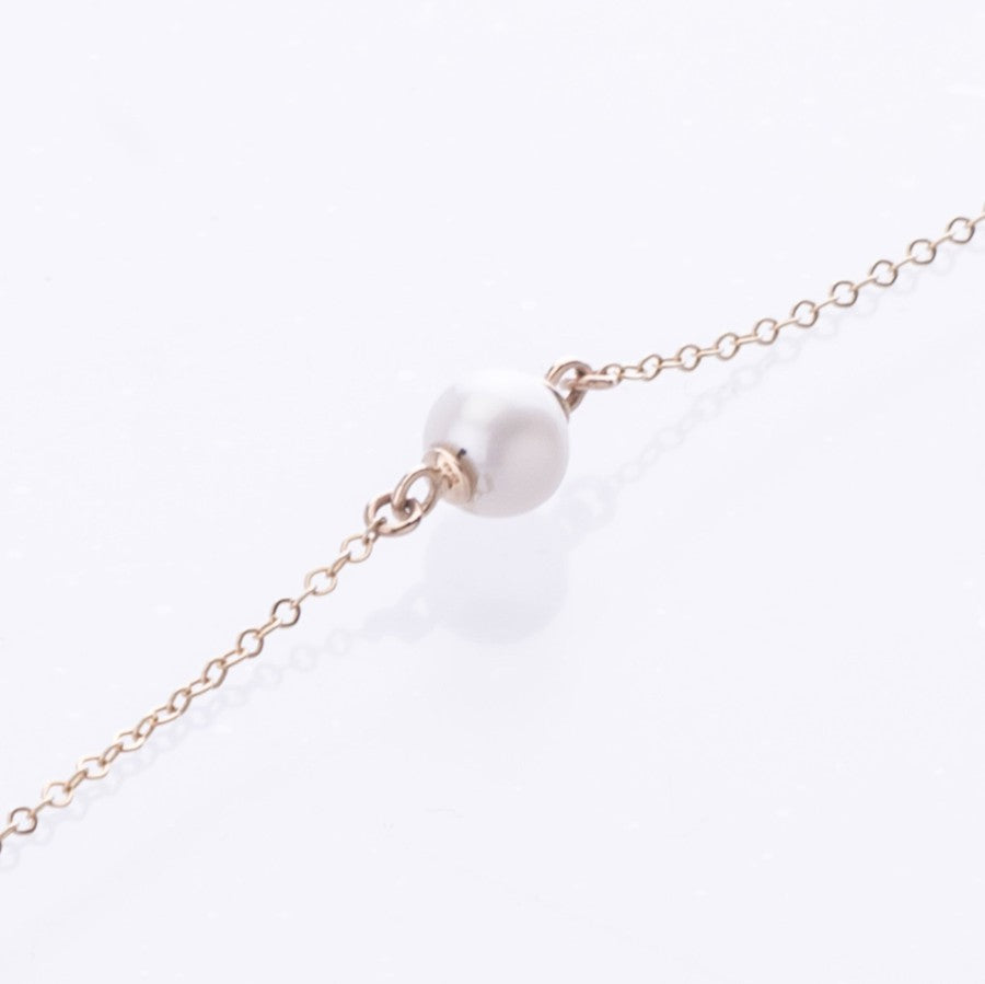 Yellow gold pearl bracelet