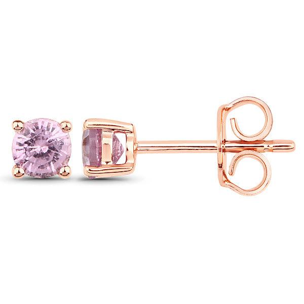 Pink Sapphire 4 claw earrings