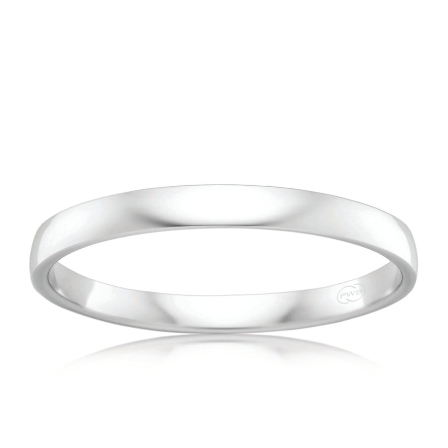 plain band stacking ring white gold 