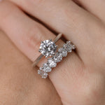 platinum solitaire engagement ring with oval diamond wedding ring